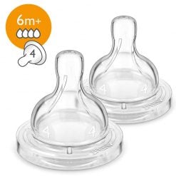 Philips Avent  2 Classic+ Teats Fast Flow 4 holes - 6m+