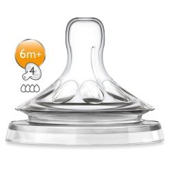 Philips Avent  2 Natural Teats Fast Flow 4 holes - 6m+