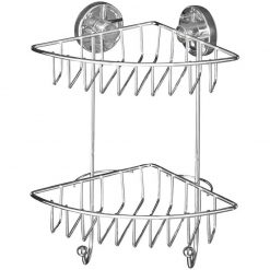 Wenko Vacuum-Loc  2-tier corner rack Bari fixing without drilling