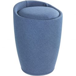 Wenko  Bathroom Stool Candy Blue  Linen  Look