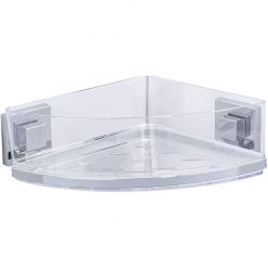 Wenko Vacuum-Loc Corner Shelf in Quadro Stainless Steel, Stainless steel