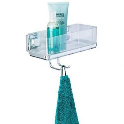 Wenko Vacuum-Loc  Quadro Wall Shelf with Hook
