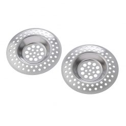 Wenko Drain strainer, set of 2, stainless steel