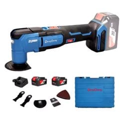 DongCheng DCMD20(EM) 20V, 2 x 4.0Ah Li-Ion Battery + Charger, Brushless Oscillating Multi-Tool + Accessories + Case