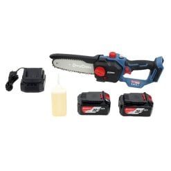 DongCheng DCML20081(EM) 20V, 2 x 4.0Ah Li-Ion Battery + Charger, 200mm Brushless Chain Saw