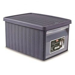 Stefanplast Elegance Plastic Box with Lid 19x29x16 cm Blu Navy