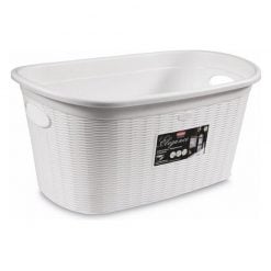 Stefanplast Laundry basket "elegance" 35l white