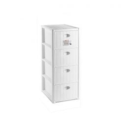 Stefanplast Elegance Slim 4 Drawers Storage  Unit  White