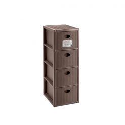 Stefanplast Elegance Slim 4 Drawers Storage  Unit  Tortora
