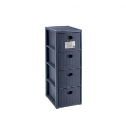 Stefanplast Elegance Slim 4 Drawers Storage  Unit Navy Blue