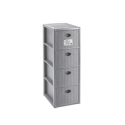 Stefanplast 30306 Storage Unit "Elegance" Slim 4Drawers Gy