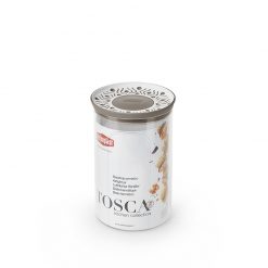 Stefanplast Tosca round jar 1,2lt white and dove grey