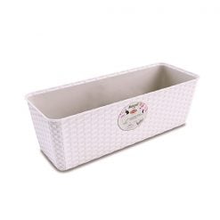 Stefanplast Natural flower box cm 50 with self-watering system White