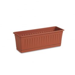 Stefanplast Venezia flower box with tray cm 80 12lt 80x16x16 t.cotta