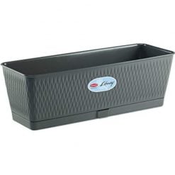 Stefanplast Liberty  50 cm flower box with self-watering system Grey