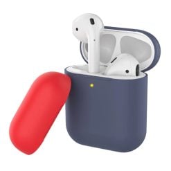 Promate  SiliCase Dual-Toned Multi-Design Protective Case for Airpods Navy