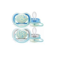 Philips Avent  SCF376/21 2 Ultra Air Night Time Soothers 6-18 - Blue