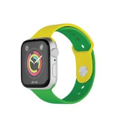 Porodo D-BRASTP-YGN  Lifestyle World Cup Series Silicone Strap Compatible with Watch Strap size 42/44/45mm - Green/Yellow (BRA)