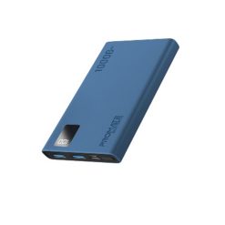 Promate Bolt-10Pro.Blue 10000mAh Compact Smart Charging Power Bank with Dual USB-A & USB-C Output