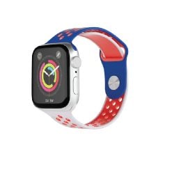 Porodo D-FRASTP-BRW Lifestyle World Cup Series  Silicone Strap Compatible with Watch Strap size 42/44/45mm - Blue/White/Red (FRN)