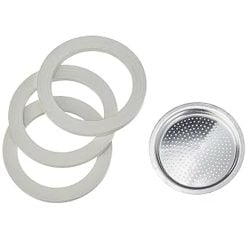 Bialetti 0800033 3 Gaskets and 1 Plate For 3 Cups And 4 Cups Models