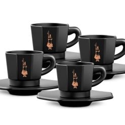 Bialetti RTATZ403  Moka Espresso Cups Set of 4 Black