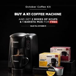 Barista K1 American Coffee Maker Machine + Free Gift Of 2 K-Cup boxes (Colombian & Breakfast ) +  Free mug
