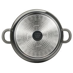Bergner Bg-36103-Gy Shallow Pot  24X6.5Cm Cast Alu Ind W/Lid Grey Excalibur