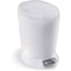 SimpleHuman CW1318 Round Pedal Bin Plastic White 6L