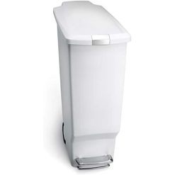 SimpleHuman CW1362 Slim Pedal Bin Plastic White 40L
