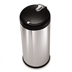 SimpleHuman CW1536 Round Soft Touch Bin,Brushed Steel,30L