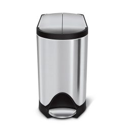 SimpleHuman CW1899 Butterfly Pedal Bin, FPP Brushed Stainless Steel,10L
