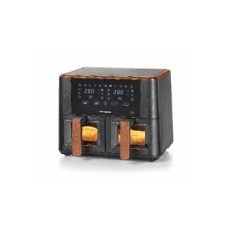 Ariete 4631/01 Dual Air Fryer 9L,2400W, Black/ Pink Gold, Window Door