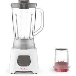 Moulinex LM2B2126 Stand Blender with Grinder, 450 Watts, 1.5 L, White