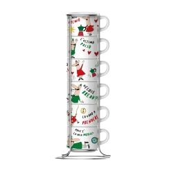 Bialetti TAZZ202 Set of 6 Stackable Italia Cups