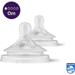 Philips Avent SCY961/02 2 Natural 3.0 Teats First Flow 1 Hole - 0m+