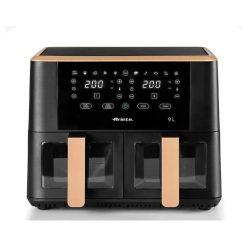Ariete 4631/01 Dual Air Fryer 9L,2400W, Black/ Pink Gold, Window Door