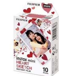 Fujifilm Instax Mini Film – 1 Pack (10 Sheets) –  Heart Sketch Edition