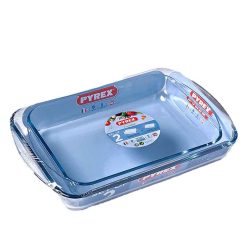 Pyrex 912S799 Classic 2 Piece Rectangular Glass Roaster Set