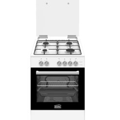 Simfer F6402BB Freestanding Gas Cooker 4 Burners, Gas Oven & Grill, 60x60 cm, White