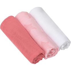 Clevamama Muslin Cloth Set 3'S - Pink