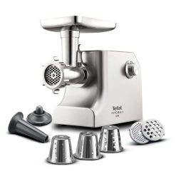Moulinex ME858DMO Meat Mincer HV10 – 2200W, 3 Grids, with Kebbe & Shred Attachments