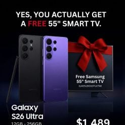 Samsung Galaxy S26 Ultra  + FREE Samsung 55" Smart TV ( S26 Ultra 256 GB - Black & Violet)