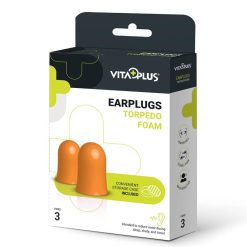 VitaPlus VP66041 Earplugs- Foam ( Torpedo) - 3 Pairs