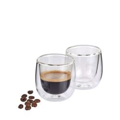 Bialetti BIADBW014  Double-Wall Verona Glass Cups 80ml Set of 2