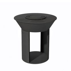 KJ 65223 Fire Pit with Wood Storage & Handles Black