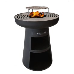 KJ 65847 Fire Bowl with Wood Storage Black