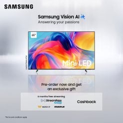 Samsung UA65M70HAUXTW 65" Mini LED M70H 4K Samsung Vision AI Smart TV (2026) + 6 Months StarzPlay Subscription+ 6 Months WatchIt Subscription. - Preorder