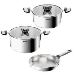 Tefal E328S355  Emotion+ Set 5Pcs :Stewpots 20/24+Lids ,Frypan 24