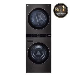 LG WT2116BRK Single Unit Front Load 21/16kg LG WashTower™ with Centre Control™, Black Steel color
